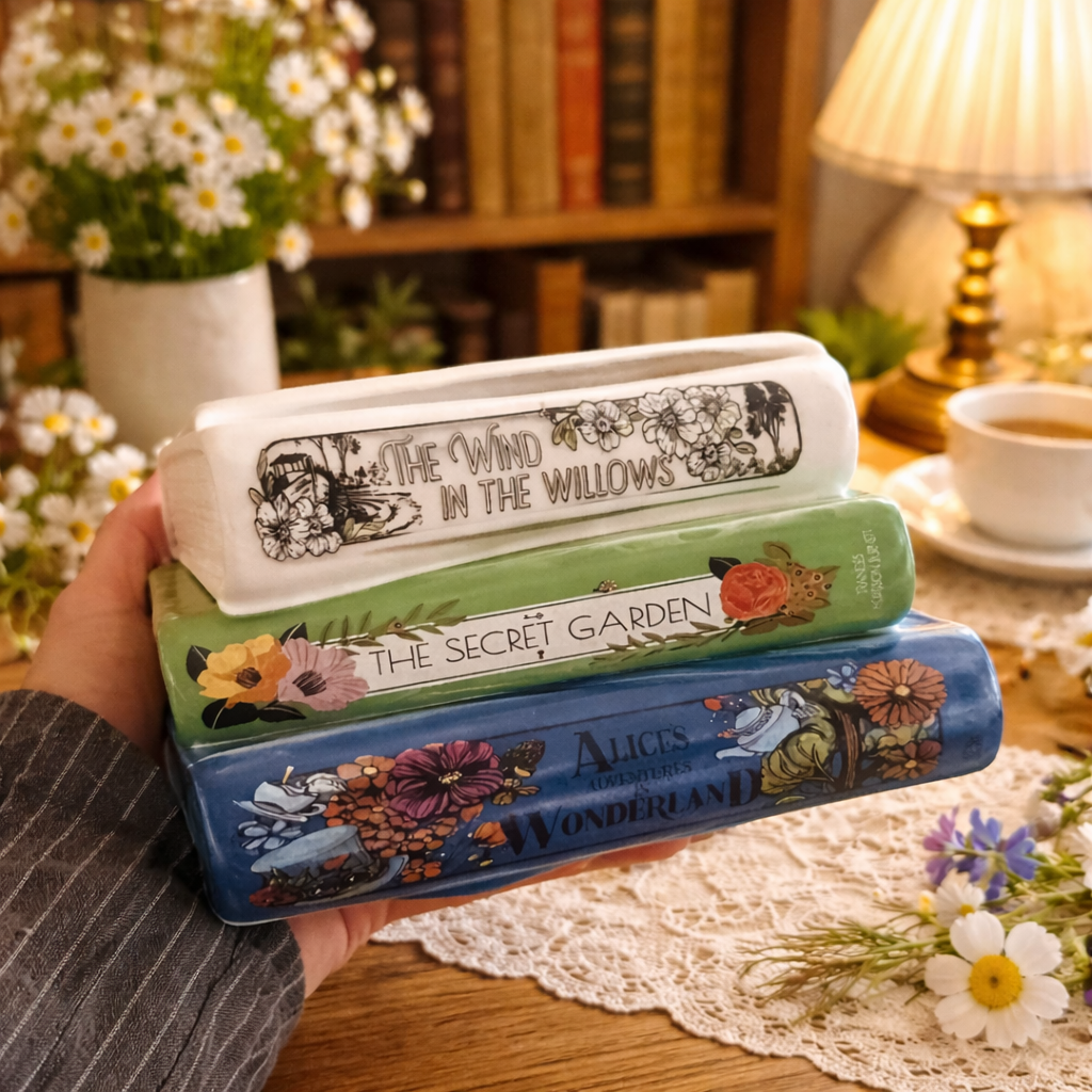 Stacked Books Planter